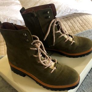 COPY - Marc Fisher suede green combat boot. Size 7.5